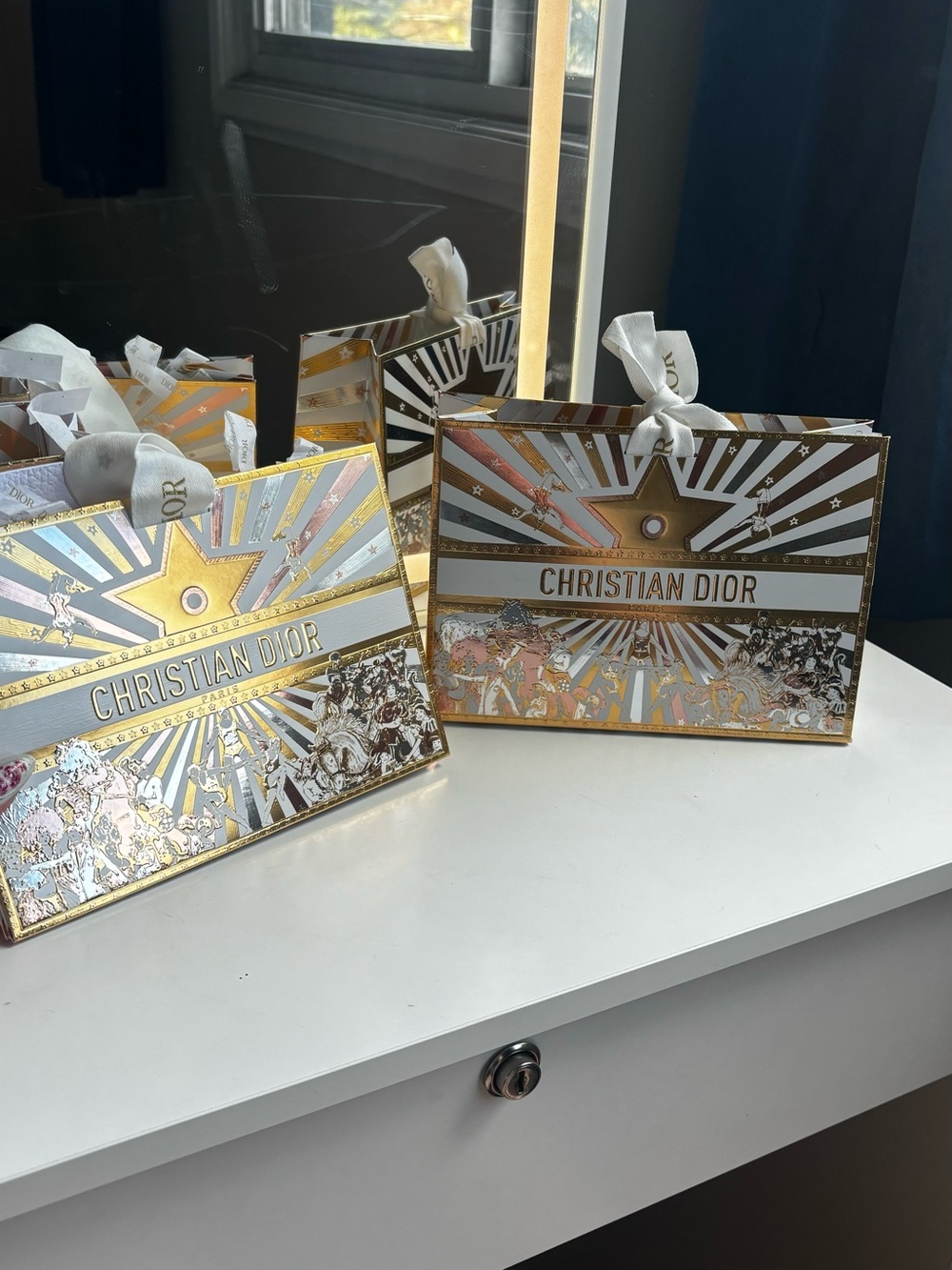Christian Dior 2025 Circus Themed Couture Bags Gold & White